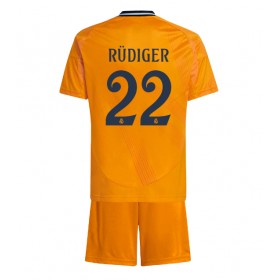 Real Madrid Antonio Rudiger #22 Borta Kläder Barn 2024-25 Kortärmad (+ Korta byxor)